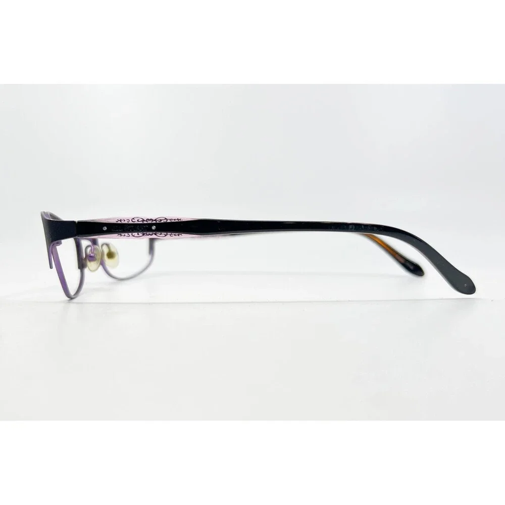 JILL STUART Eyeglasses Womens Black Purple Filigree Eyewear 54-17-140